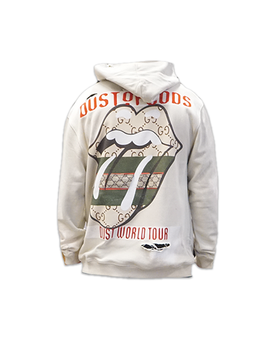 White Dusted Rolling Stones Pullover