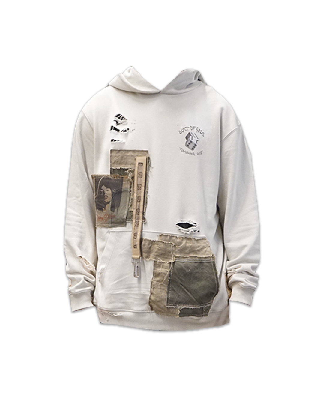 White Dusted Rolling Stones Pullover